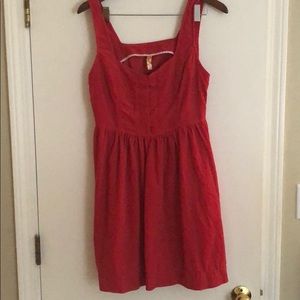 Red corduroy Anthropologie dress